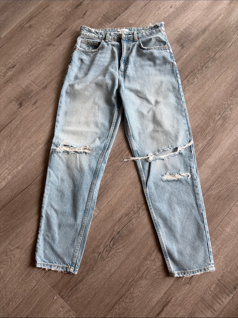 Light Blue Distressed Women's Ripped Jeans